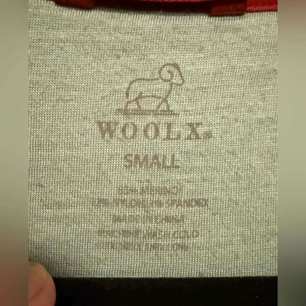 Woolx sz S “Charlie” mock-neck Sweatshirt teal/sage/green - Picture 7 of 7